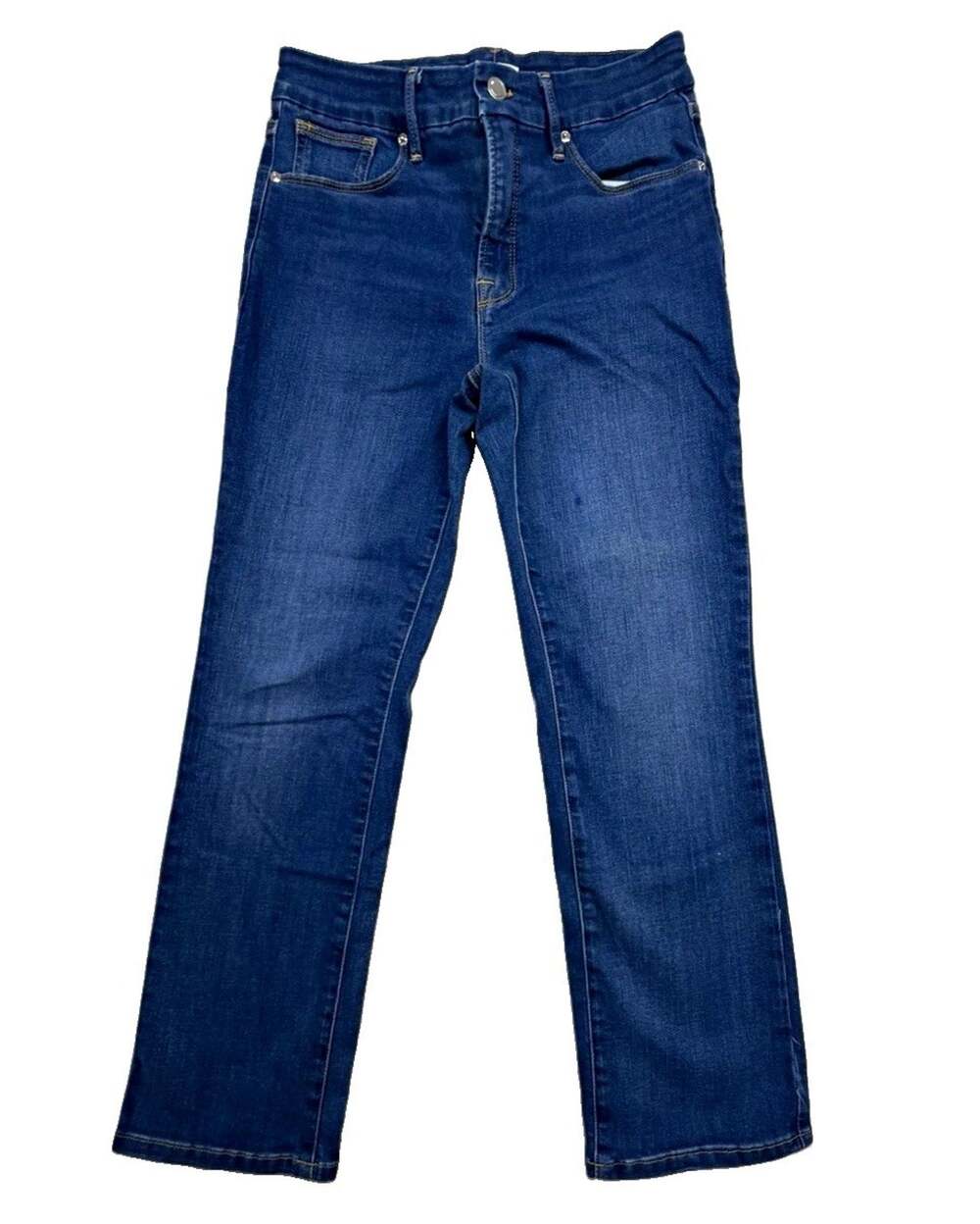 Good American Jeans Womens 8 29 Slim Bootcut Blue Stretch Denim Ankle